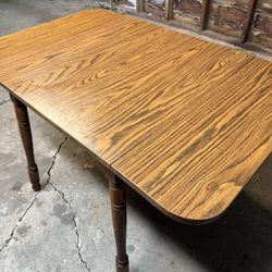 Vintage Drop-Leaf Dining Table – Solid Wood, Expandable