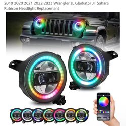 9 Inch RGB LED Headlights, Jeep