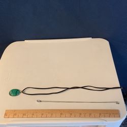 Silver And Green Stone Necklace 