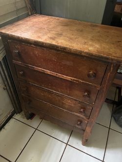 Antique Wooden 4-Drawer Dresser
