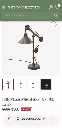 Pottery Barn Warren Pulley Task Table Lamp