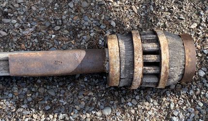 ** ANTIQUE WOODEN WAGON AXLE & HUBS**