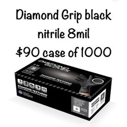 Diamond Grip Nitrile Gloves Black