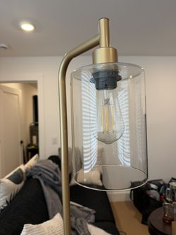 Gold Floor Lamp With Clear Glass Shade
