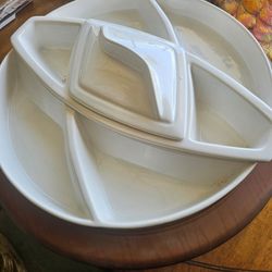 Vintage Lazy Susan Condiment Platter Tray