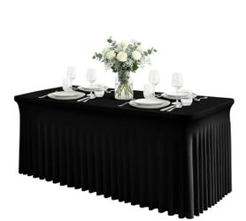 6ft table cloths skirts black $12 each new great for catering buffets parties