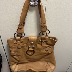 Tan, Beige Leather Handbag
