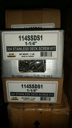 Stainless steel deck screws 1 lb boxes