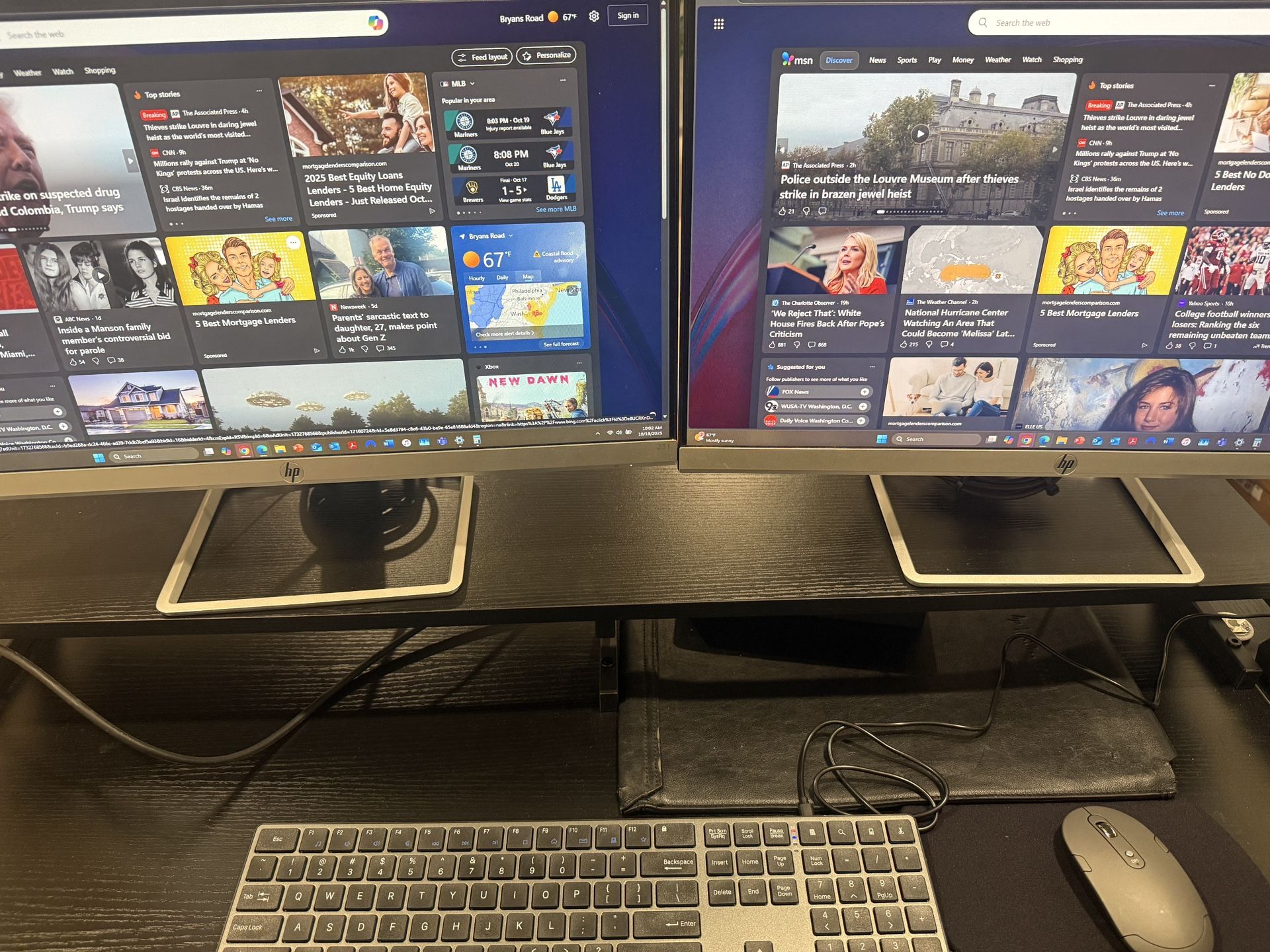Office Bundle! 23in Dual Monitors + Wireless Keyboard & Mouse + Docking Station