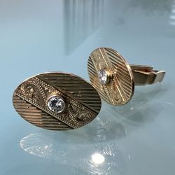💎 Vintage 14k Yellow Gold  .70ct Diamond Cufflinks 11.1 Grams