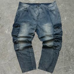 Steve Madden Blue Sun Faded 8 Pocket Cargo Jeans