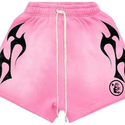 Hellstar Flame Shorts 'Pink/Black