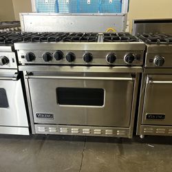 Viking 36”wide All Gas Range Stove In Stainless Steel With 6 Burners 