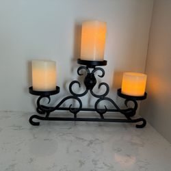 Black Wrought Iron 3 tier Candle Holder