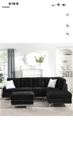 Black velvet Sectional