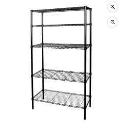 Hyper Tough 5-Tier Wire Storage Shelves, 36" W x 16" D x 72" H, 1750 lb Load Capacity, Black