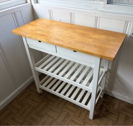 IKEA FÖRHÖJA Kitchen Cart, Solid Birch, Excellent Condition