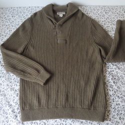 Duluth Trading Co Infantry Sweater Men's Size XL Tall Army Green Wool Blend