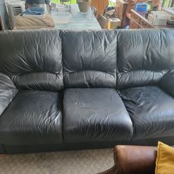 Black leather couch