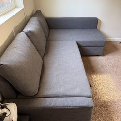 FRIHETEN Sleeper sectional,3 seat w/storage, Skiftebo dark gray