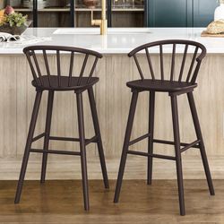 2X Espresso 30” solid wood barstools
