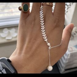 Solid 925 Sterling Silver Pearl Tassel Lariat Necklace L:18inch  