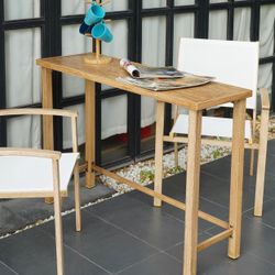 Narrow Console Table for Entryway, Metal Outdoor Patio Sofa Table Waterproof, Counter Height Table for Hallway,Living Room,