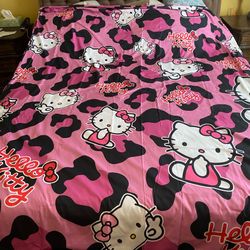 Hello Kitty Zip light Comforter w/2 Pillow Cases -FULL