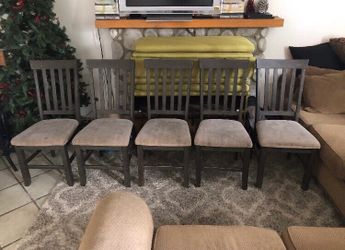 Solid Wood Dining Table Chair Set of 5