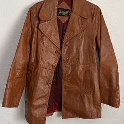 Leather Jacket Brown Size 40