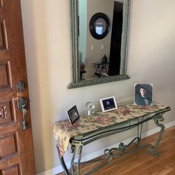 Wrought Iron Console Table And Mirror 