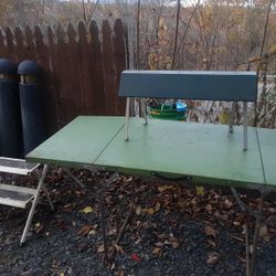 Retro Folding  Table with  Cool  Light 