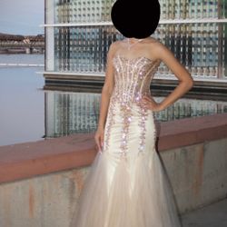 Rose Gold Jovani Prom Dress 