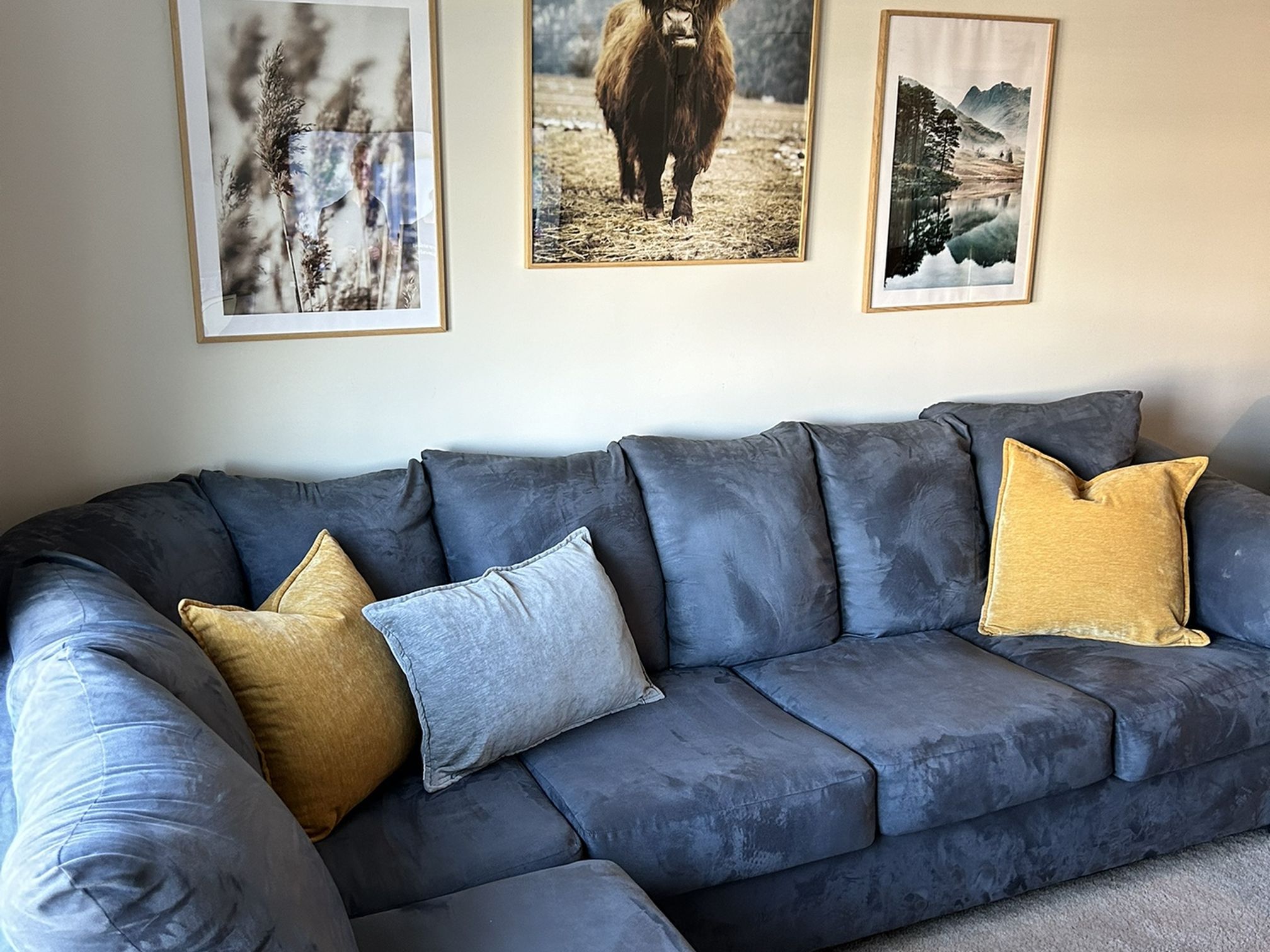Darcy Blue Left Chaise Sectional Sofa