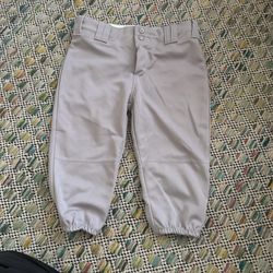 Girls Gray Softball Pants Size Large