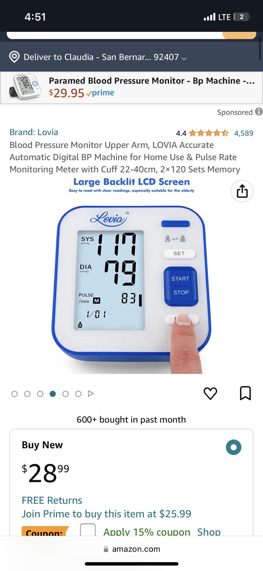 Blood Pressure Monitor for Sale in Arrowhed Farm, CA - OfferUp