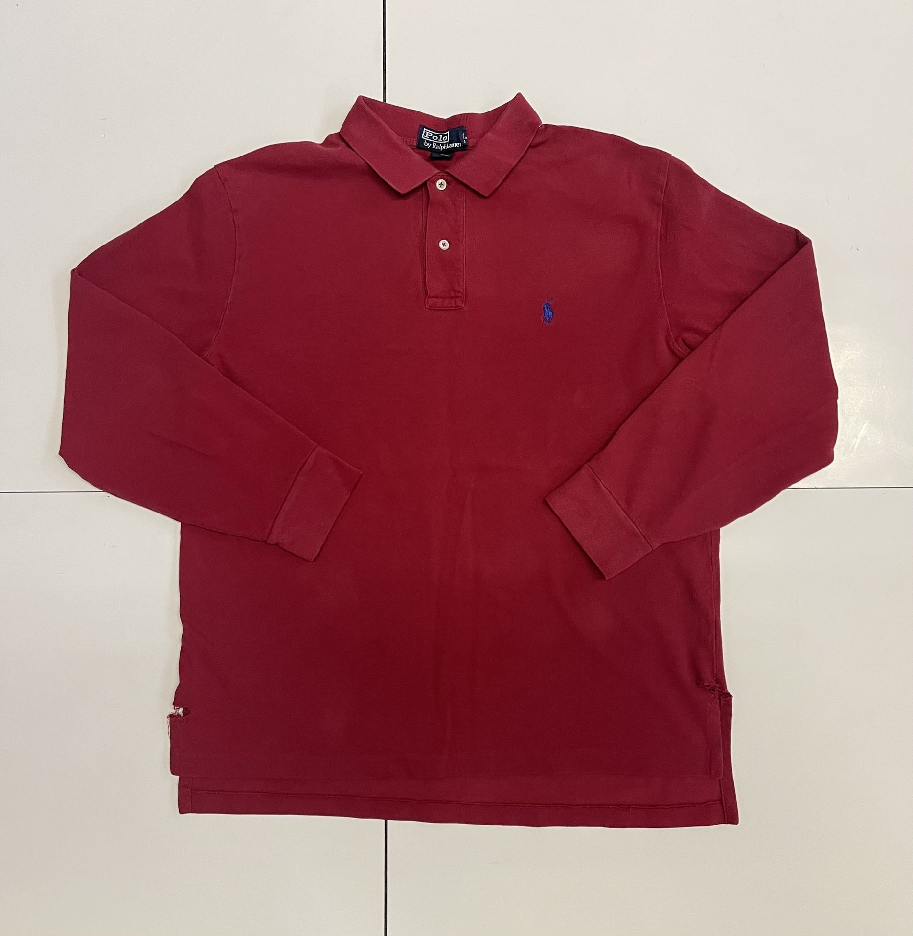 Polo Ralph Lauren Long Sleeve Polo Shirt Red Men's Size XL 100% Cotton