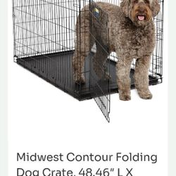 Midwest Contour Folding Dog Crate, 48.46″ L X 30.35″ W X 31.92″ H