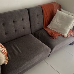 Grey Sofa/ Turns Into Bed