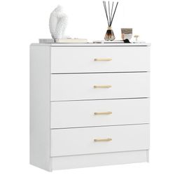 4 Drawer Wood Dressers Modern Storage Chest-White Brand new and assembled Material: E1 Grade 15mm Particle Board Color: White Assembled P