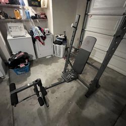 Adjustable Pressing Rack w/ 45 Pound Bar (Buyer To Collect)