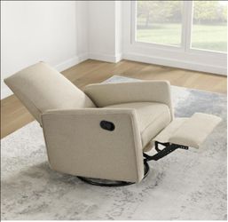Beige Swivel Glider Recliner Chair