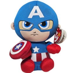 Ty Beanie Babies Captain America Plush 5.5" Marvel Collectible Stuffed Toy