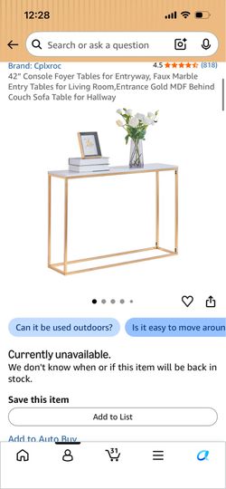 42" Console Foyer Tables for Living Room