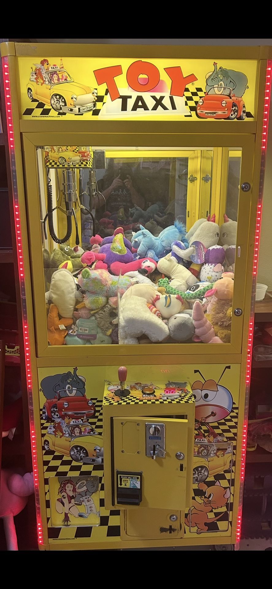 Claw Machine 75” H, 32” W, 27” D