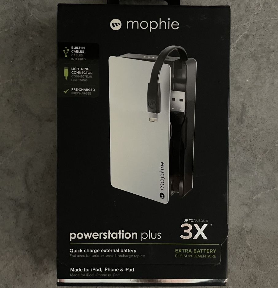Mophie Powerstation Plus Silver-iphone Lightning