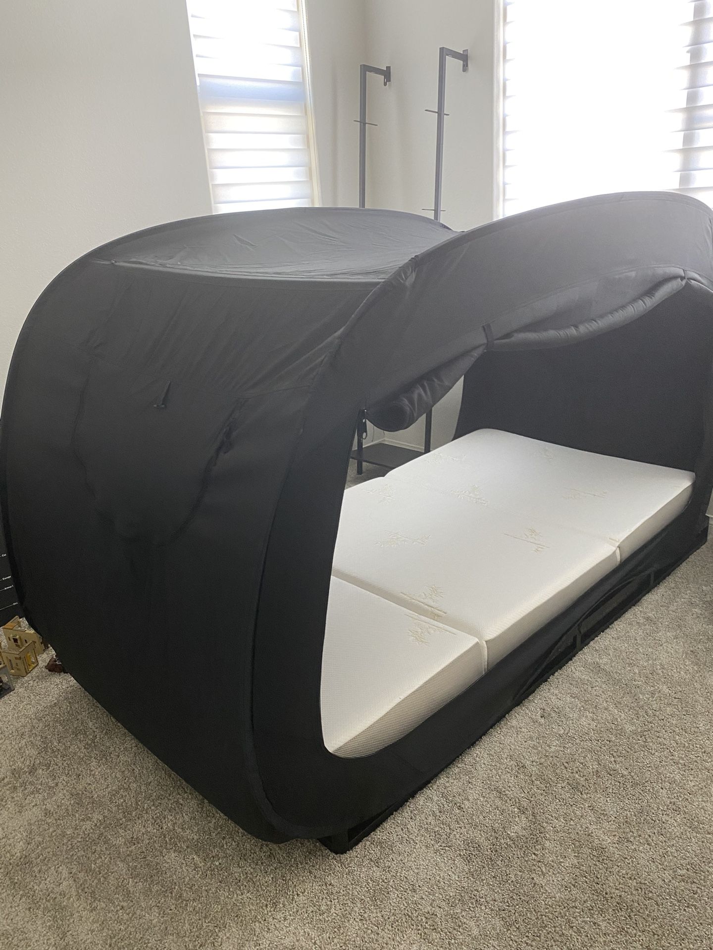 Bed Tent, Mattress, and Frame