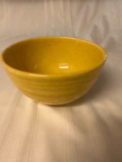 McCoy Stoneware Yellow Ribbed Bowl