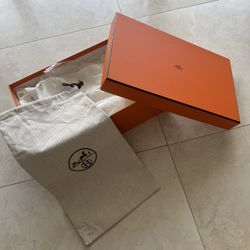 Authentic Hermes Gift/Shoe Box & Dust Bag