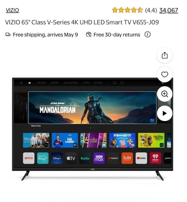 VIZIO 65" Class V-Series 4K UHD LED Smart TV V655-J09